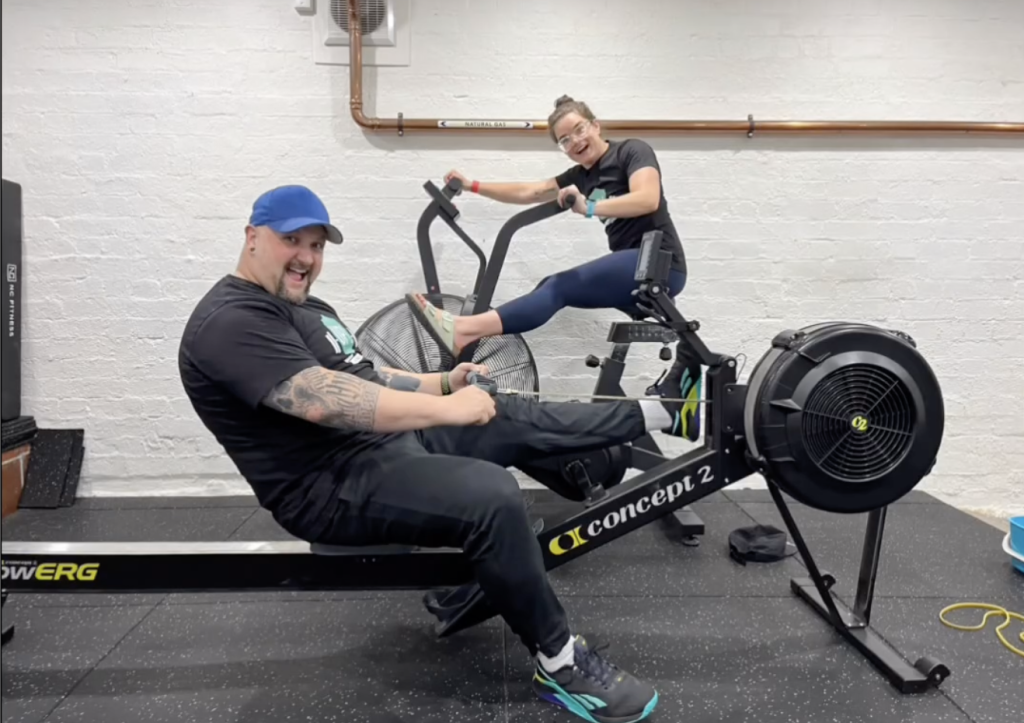 Exercising in the gym